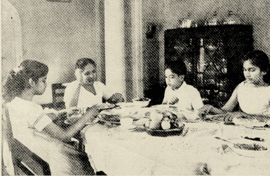 Sirimavo Bandaranaike, with her children Sunethra, Chandrika, and Anura